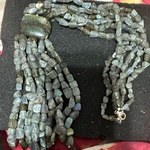 Elegant Gray Beaded Necklace